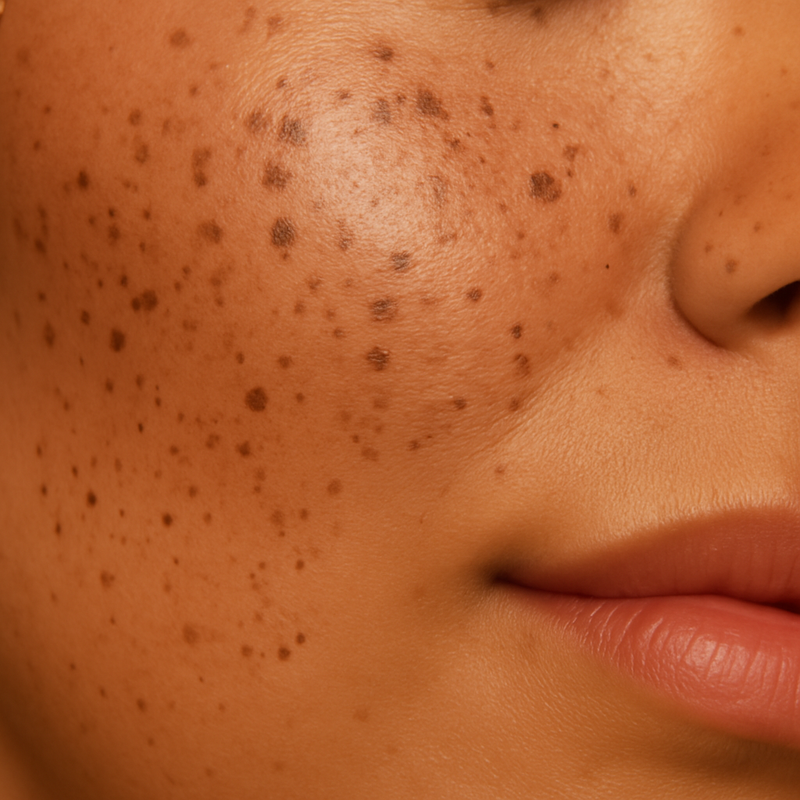 Non-pigmented skin after treatment